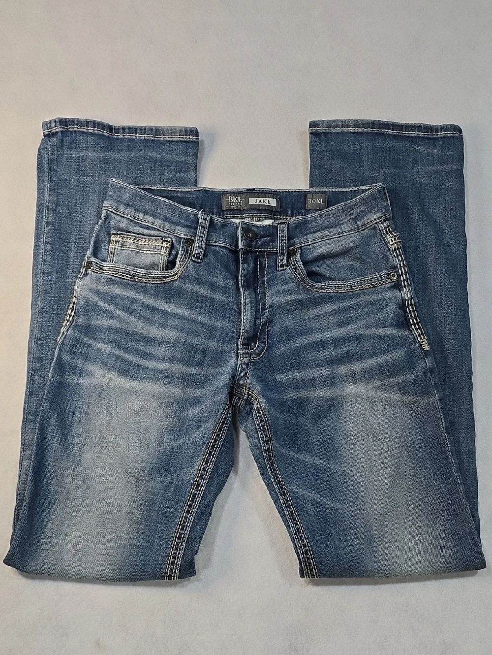 BKE Men’s Faded Blue Bootleg Jeans‎ Size 30XL